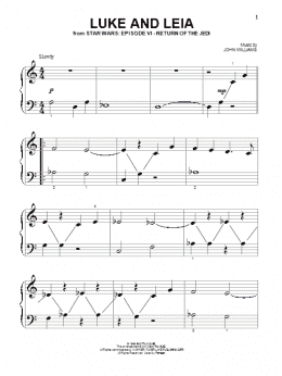 page one of Luke And Leia (from Star Wars: Return of the Jedi) (Beginning Piano Solo)
