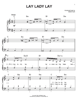 page one of Lay Lady Lay (Easy Piano)