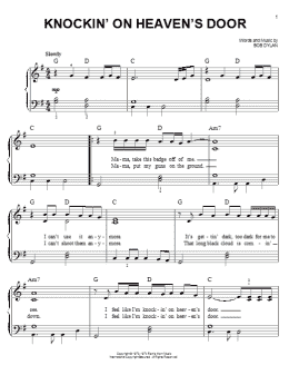 page one of Knockin' On Heaven's Door (Easy Piano)