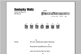 page one of Kentucky Waltz (Guitar Chords/Lyrics)