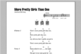 page one of More Pretty Girls Than One (Guitar Chords/Lyrics)