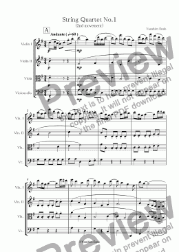page one of String Quartet No.1 (2nd mov.)
