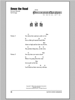 page one of Down The Road (Guitar Chords/Lyrics)