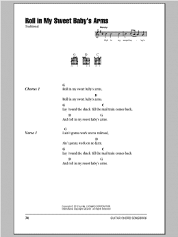 page one of Roll In My Sweet Baby's Arms (Guitar Chords/Lyrics)