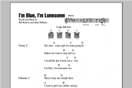 page one of I'm Blue, I'm Lonesome (Guitar Chords/Lyrics)