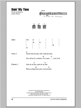 page one of Doin' My Time (Guitar Chords/Lyrics)
