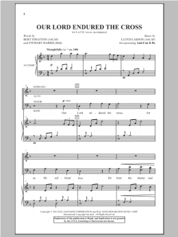 page one of Our Lord Endured The Cross (SATB Choir)