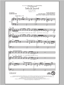 page one of Safe & Sound (feat. The Civil Wars) (from The Hunger Games) (arr. Mark Brymer) (SSA Choir)