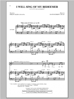 page one of I Will Sing Of My Redeemer (SATB Choir)