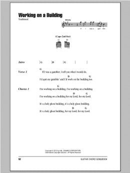 page one of Working On A Building (Guitar Chords/Lyrics)