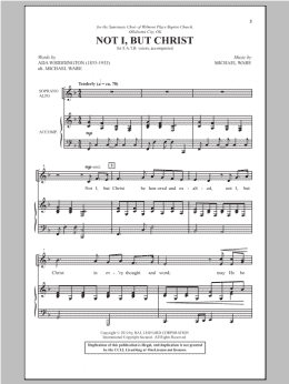 page one of Not I, But Christ (SATB Choir)
