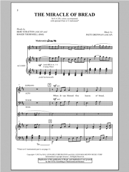 page one of The Miracle Of Bread (SATB Choir)