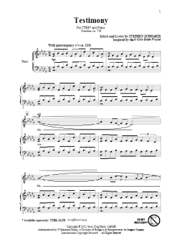 page one of Testimony (TTBB Choir)