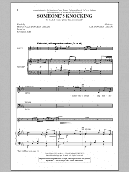 page one of Someone's Knocking (SATB Choir)