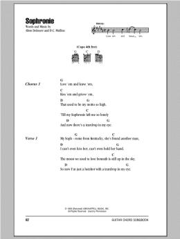 page one of Sophronie (Guitar Chords/Lyrics)