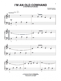 page one of I'm An Old Cowhand (From The Rio Grande) (Beginning Piano Solo)