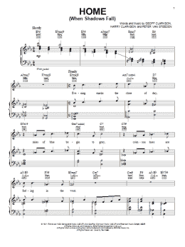 page one of Home (When Shadows Fall) (Piano, Vocal & Guitar Chords (Right-Hand Melody))