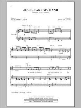 page one of Jesus, Take My Hand (SATB Choir)