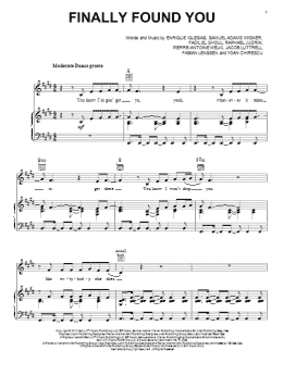 page one of Finally Found You (Piano, Vocal & Guitar Chords (Right-Hand Melody))