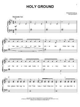 page one of Holy Ground (Easy Piano)