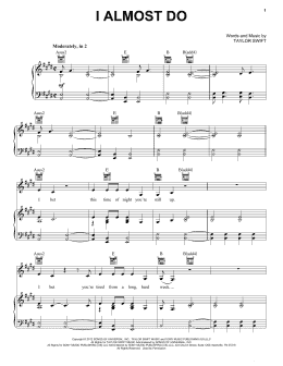 page one of I Almost Do (Piano, Vocal & Guitar Chords (Right-Hand Melody))