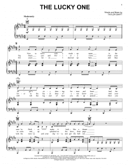 page one of The Lucky One (Piano, Vocal & Guitar Chords (Right-Hand Melody))