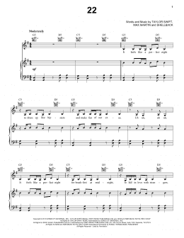 page one of 22 (Piano, Vocal & Guitar Chords (Right-Hand Melody))