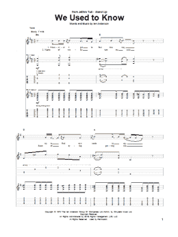 page one of We Used To Know (Guitar Tab)