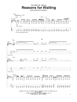 page one of Reasons For Waiting (Guitar Tab)