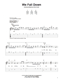 page one of We Fall Down (Easy Guitar Tab)