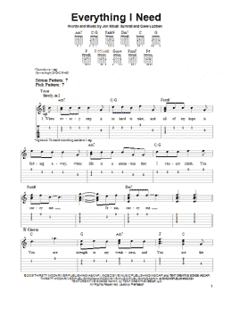 page one of Everything I Need (Easy Guitar Tab)