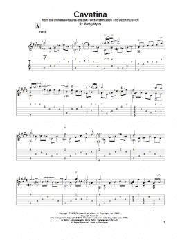 page one of Cavatina (from The Deer Hunter) (Solo Guitar)