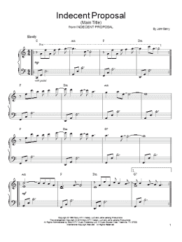 page one of Indecent Proposal (Main Theme) (Piano Solo)