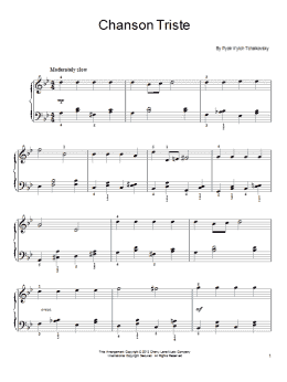 page one of Chanson Triste (Easy Piano)