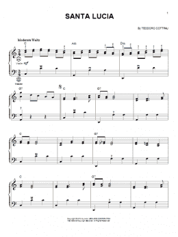 page one of Santa Lucia (Accordion)