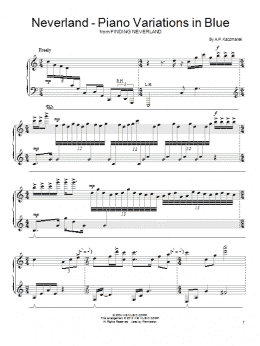 page one of Neverland - Piano Variations In Blue (Piano Solo)