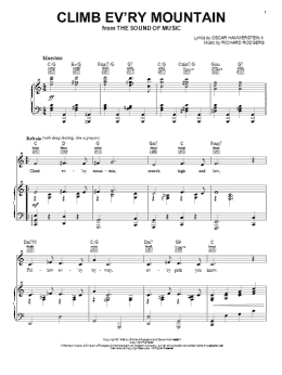 page one of Climb Ev'ry Mountain (Piano, Vocal & Guitar Chords (Right-Hand Melody))