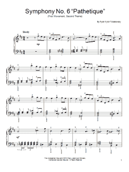 page one of Symphony No. 6 In B Minor (Pathetique) (Easy Piano)