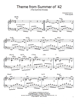 page one of Theme From Summer Of '42 (The Summer Knows) (Piano Solo)