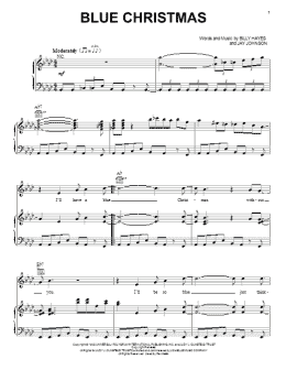 page one of Blue Christmas (Piano, Vocal & Guitar Chords (Right-Hand Melody))