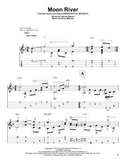 page one of Moon River (Easy Ukulele Tab)