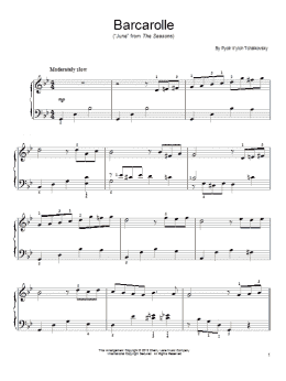 page one of Barcarolle In G Minor ("June"), Op. 37, No. 6 (Easy Piano)