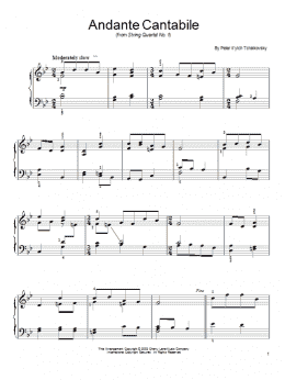 page one of Andante Cantabile (Easy Piano)