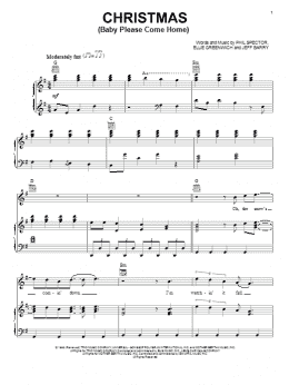 page one of Christmas (Baby Please Come Home) (Piano, Vocal & Guitar Chords (Right-Hand Melody))