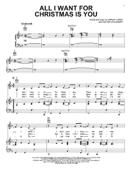 page one of All I Want For Christmas Is You (Piano, Vocal & Guitar Chords (Right-Hand Melody))