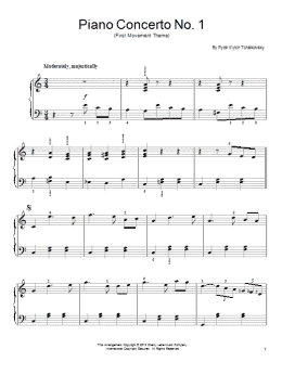 page one of Piano Concerto No. 1 in B Flat Minor Op. 23 (Easy Piano)
