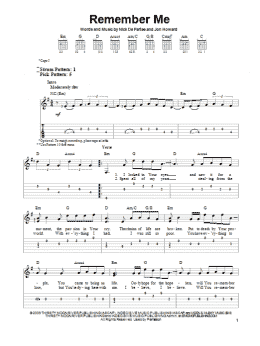 page one of Remember Me (Easy Guitar Tab)