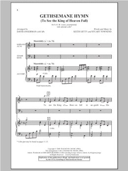 page one of Gethsemane Hymn (SATB Choir)