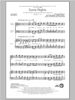 page one of Some Nights (arr. Mac Huff) (TTBB Choir)