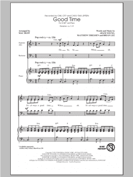 page one of Good Time (SAB Choir)
